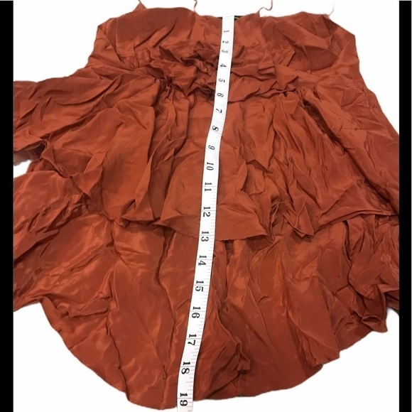Elle Moss Wrinkled Burnt Orange Blouse Size S - Picture 5 of 6